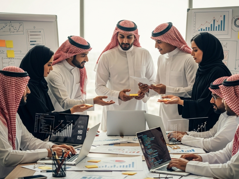 فريق TaaS متنوع من المحترفين يتعاون لدفع الابتكار وتحقيق النجاح في بيئة عمل سريعة الوتيرة.