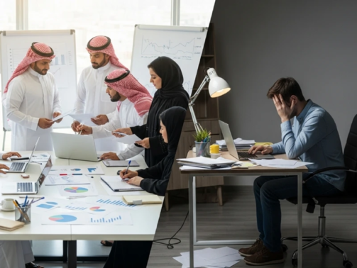 مقارنة بين فريق TaaS المتكامل وفريق الفريلانسر الفردي توضح مزايا الجودة، الالتزام، والنتائج في مشاريع تطوير البرمجيات